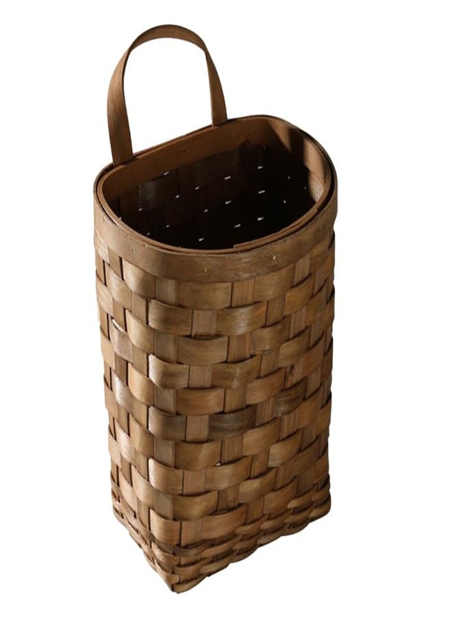 BCOATH Rustic Decorative Woven Basket Wall Hanging Plant Holder Home Office Accessory - Image 1